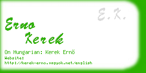 erno kerek business card